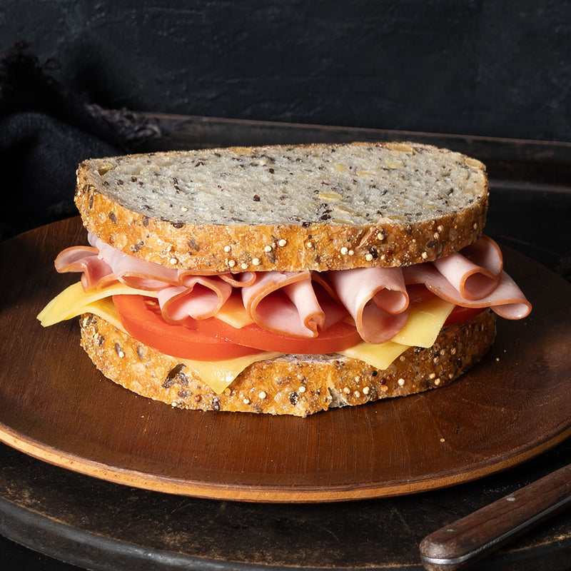 Ham, Cheese & Tomato on Quinoa & Soy