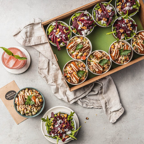 Flat lay of Soul Origin's Salad Pots