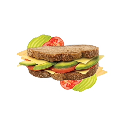 Avocado, Cheese & Tomato on Rye