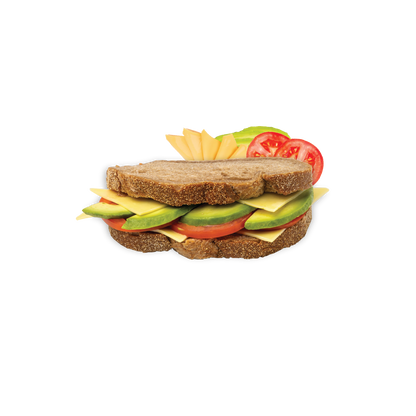 Avocado, Cheese & Tomato on Rye